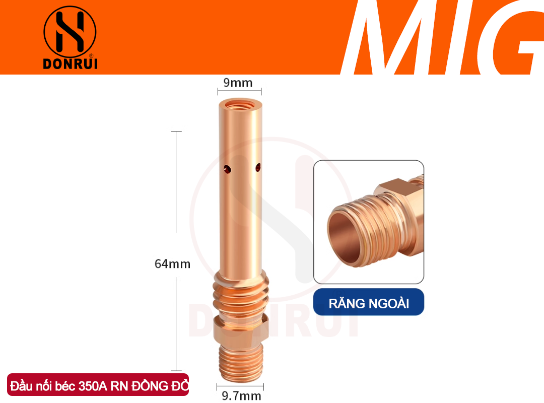 MIG导电嘴接头 350A 内牙 紫铜